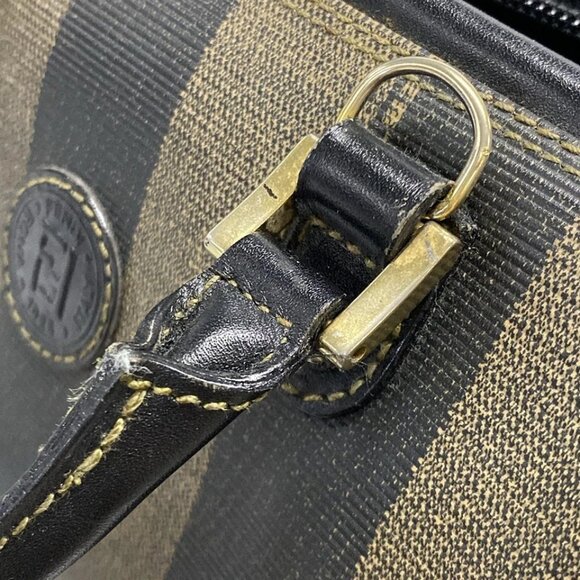 FENDI Pecan - Beige Dark Brown PVC Leather Handbag 336-072425 - Picture 7 of 10